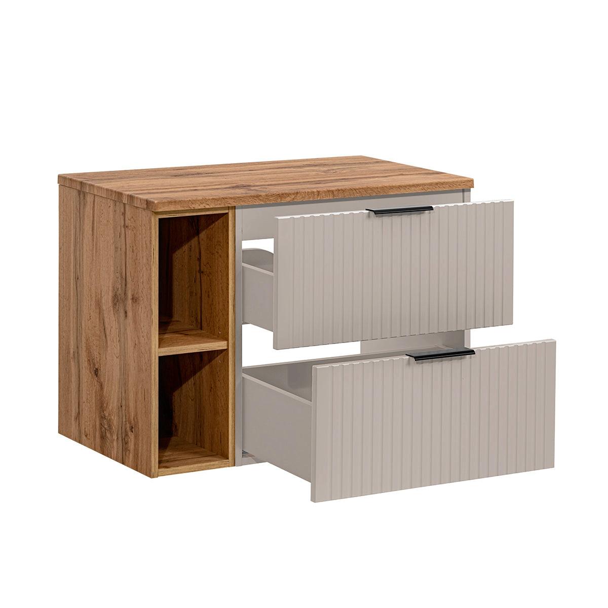 WASCHTISCHUNTERSCHRANK 80.6cm Adriel Kaschmir und Holz - Beige, Holzwerkstoff (80.6/59/46cm) - Petits-meubles