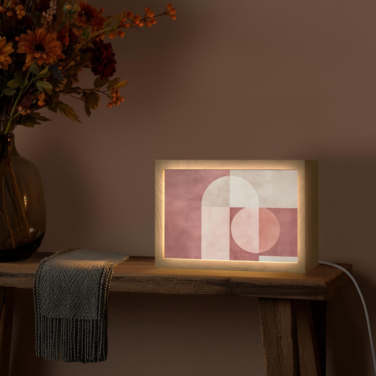 WANDLEUCHTE Figuren - Abstrakt - Rosa 30x20 cm - Altrosa, Holzwerkstoff (30/20/8cm) - OnlyWow