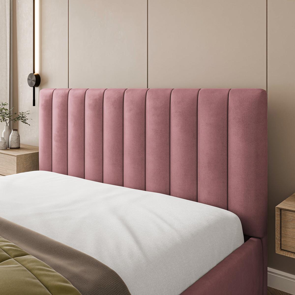 POLSTERBETT DEMERA MGV 140x200 cm mit Bettkästen - Rosa - Rosa, Holz (140/200cm) - MASSENO