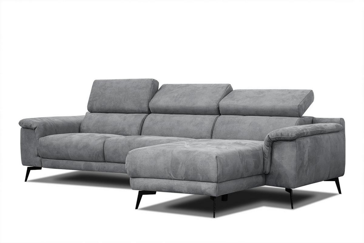 ECKSOFA FIERO 4-Sitzer, grau - Dunkelgrau/Schwarz, Holzwerkstoff/Textil (288/170cm) - Wozimo
