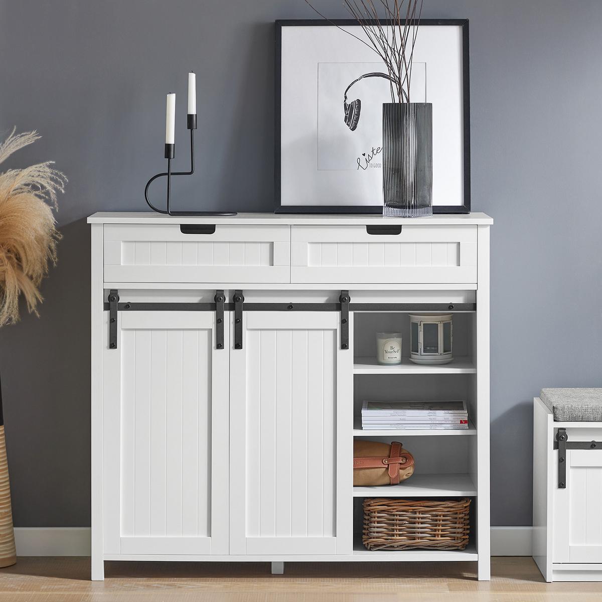 SIDEBOARD Weiß - Weiß, Holzwerkstoff (104/93/35cm) - SoBuy