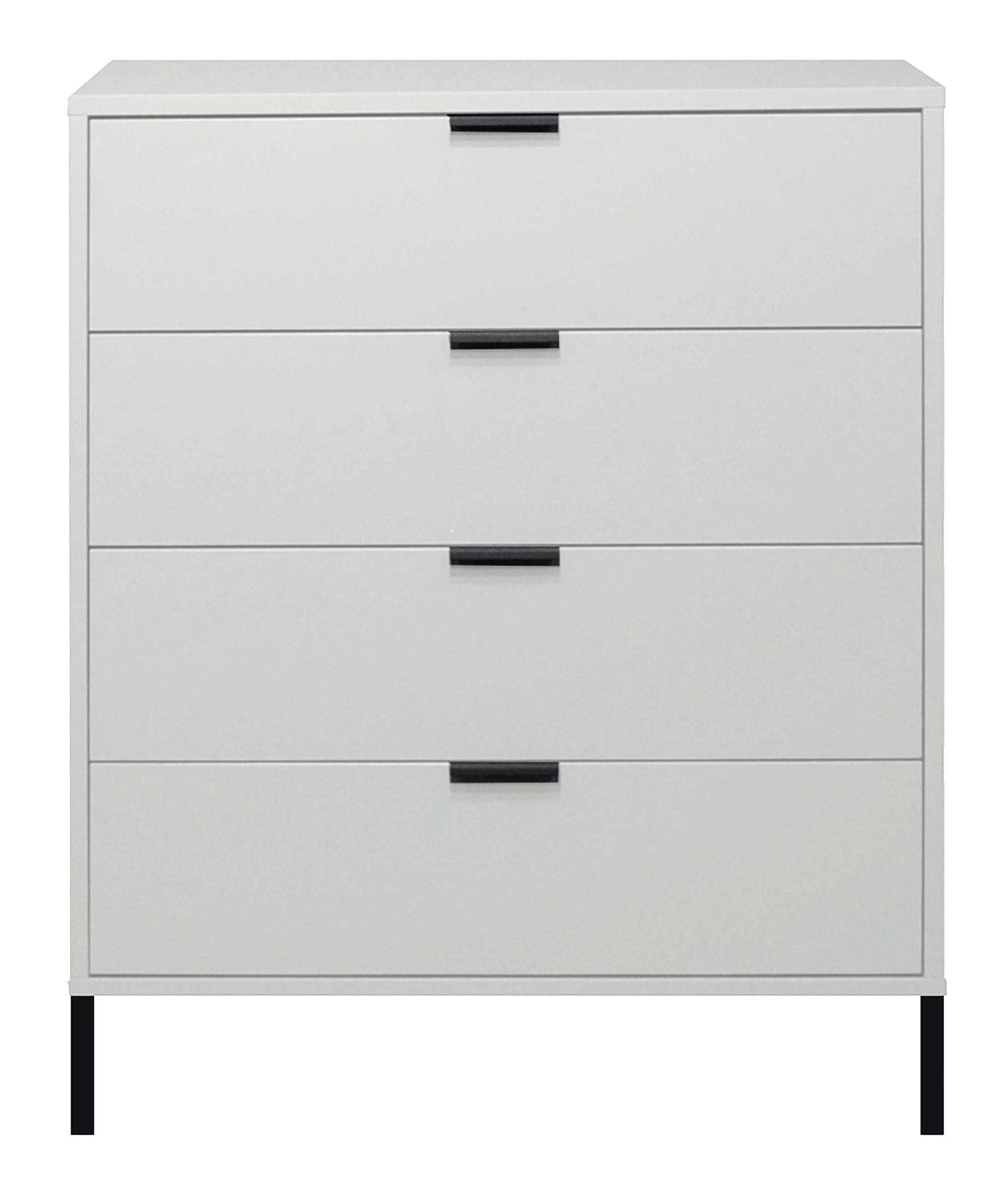 KOMMODE Erna 81x45x102 Kreidegrau matt Lack - Hellgrau, Holzwerkstoff (81/102/45cm) - 58aufmkessel