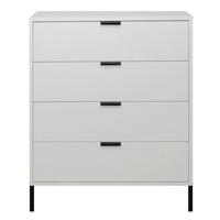 KOMMODE Erna 81x45x102 Kreidegrau matt Lack - Hellgrau, Holzwerkstoff (81/102/45cm) - 58aufmkessel