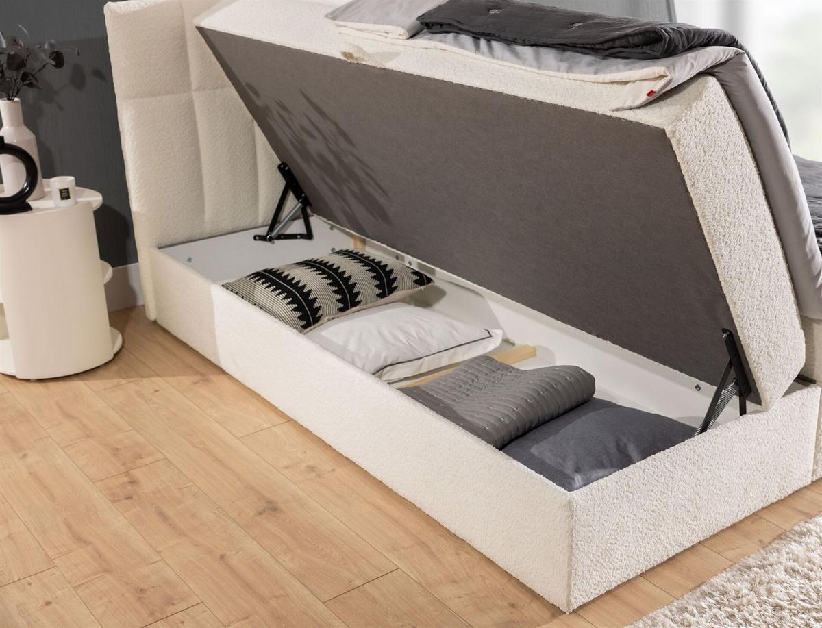 BOXBETT Dominga In überlänge - Schwarz, Holzwerkstoff/Textil (120/220cm) - Fun Möbel