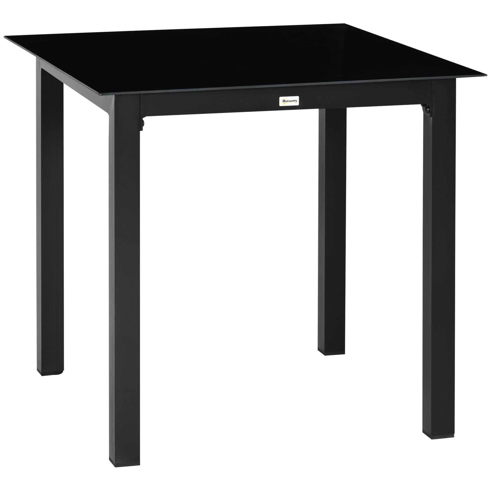 GARTENTISCH, Schwarz, Aluminium - Schwarz, Metall (80/80/74cm) - Outsunny