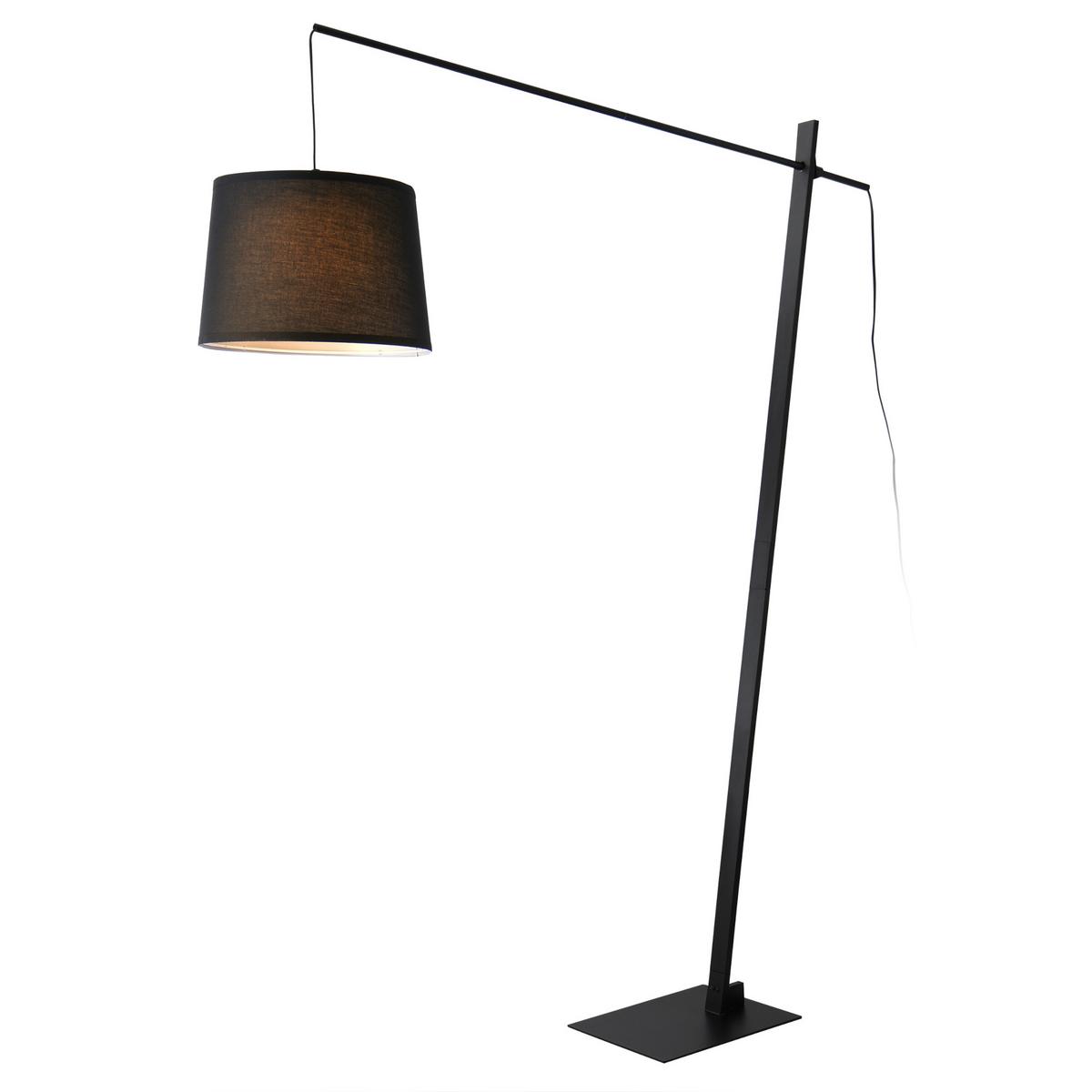 STEHLEUCHTE Nesna - Schwarz, Textil/Metall (35/35/185cm) - lux.pro