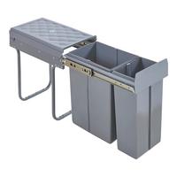 EINBAU-MÜLLEIMER Froland - Grau, Kunststoff/Metall (48/42/26cm) - [en.casa]