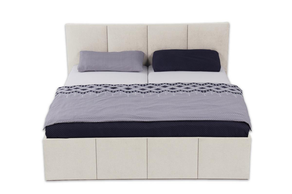 POLSTERBETT Dalas Beige 200 x 200 x 40 cm Bettkasten Mit hochwertiger Matratze H3 (bis 120 kg) und Lattenrost - Beige, Holz (200/200cm) - Halmon Schlafkomfort Betten 