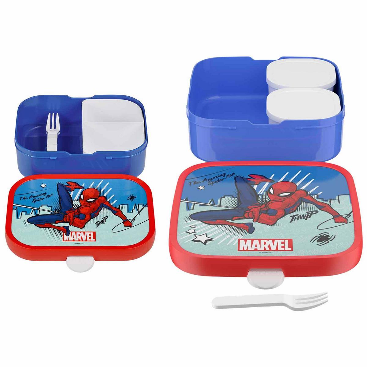 BROTDOSEN-SET Campus (2025) Spiderman 2er Set - Blau/Rot, Kunststoff (2/2/2cm) - Mepal