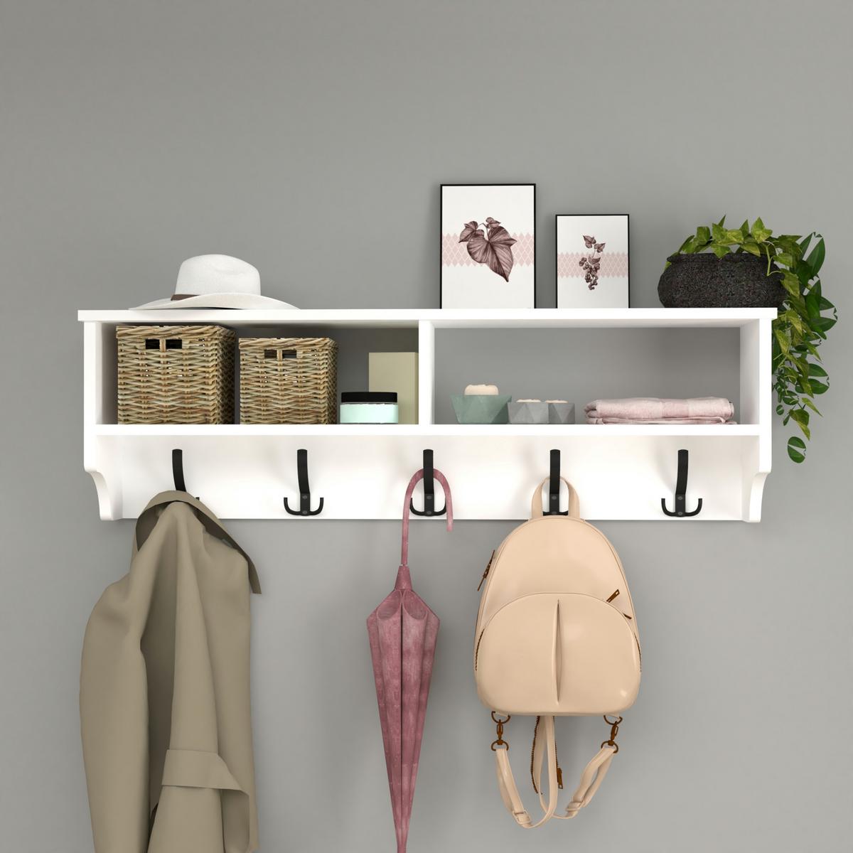 WANDGARDEROBE Åstorp - Weiß, Holzwerkstoff (120/37/22cm) - [en.casa]