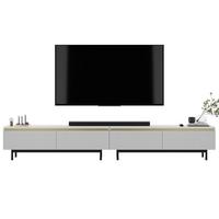 TV-LOWBOARD 2er-Set Selene Weiß matt 280 cm mit Metallrahmen - Schwarz/Weiß, Holzwerkstoff/Metall (280/44/35cm) - Meble Lindner