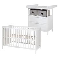 BABYZIMMER-SET Hamburg mit Schubladen 2-teilig - Weiß, Holzwerkstoff (66/76/123cm) - Roba