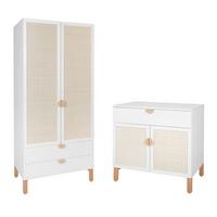 BABYZIMMER 2-teilig Laurie Weiß und Holz - Weiß, Holzwerkstoff (90/90/50cm) - Petits-meubles
