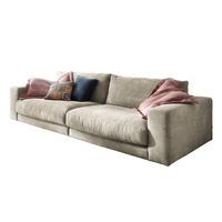SOFA 3-SITZER MADELINE Grau Cord - Greige/Schwarz, Textil (290/85/127cm) - KAWOLA