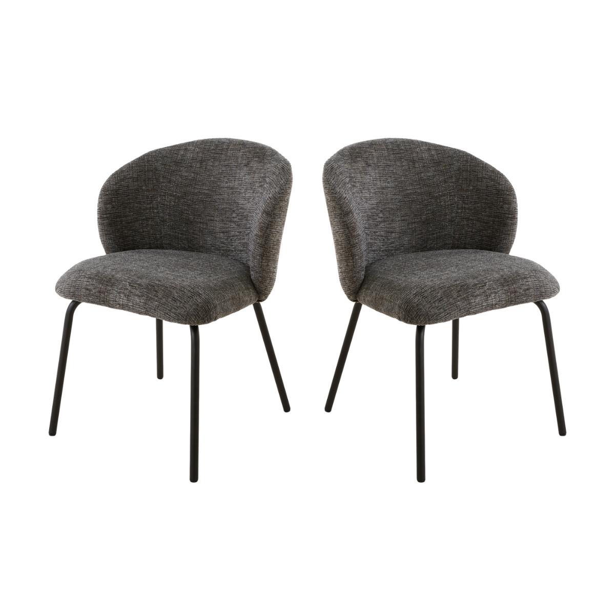 2ER-SET Stühle mit gepolsterter Sitzfläche und Rückenlehne Vesper 57/56/78 cm - Grau, Holzwerkstoff (49/79/56cm) - Calicosy