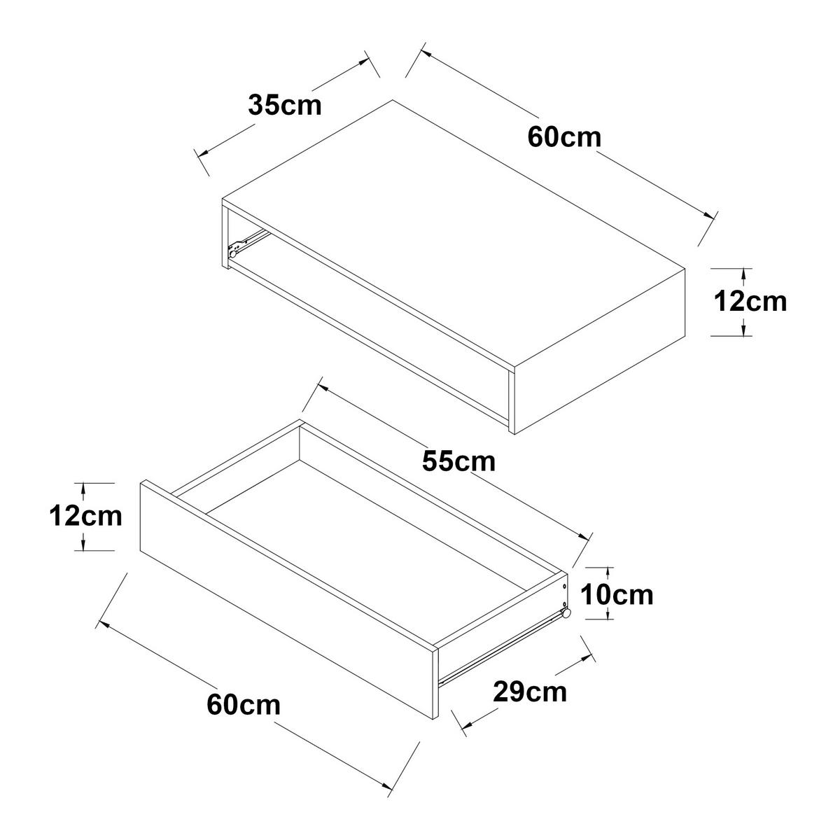 WANDREGAL Kärsämäki - Weiß, Holzwerkstoff (60/12/35cm) - [en.casa]