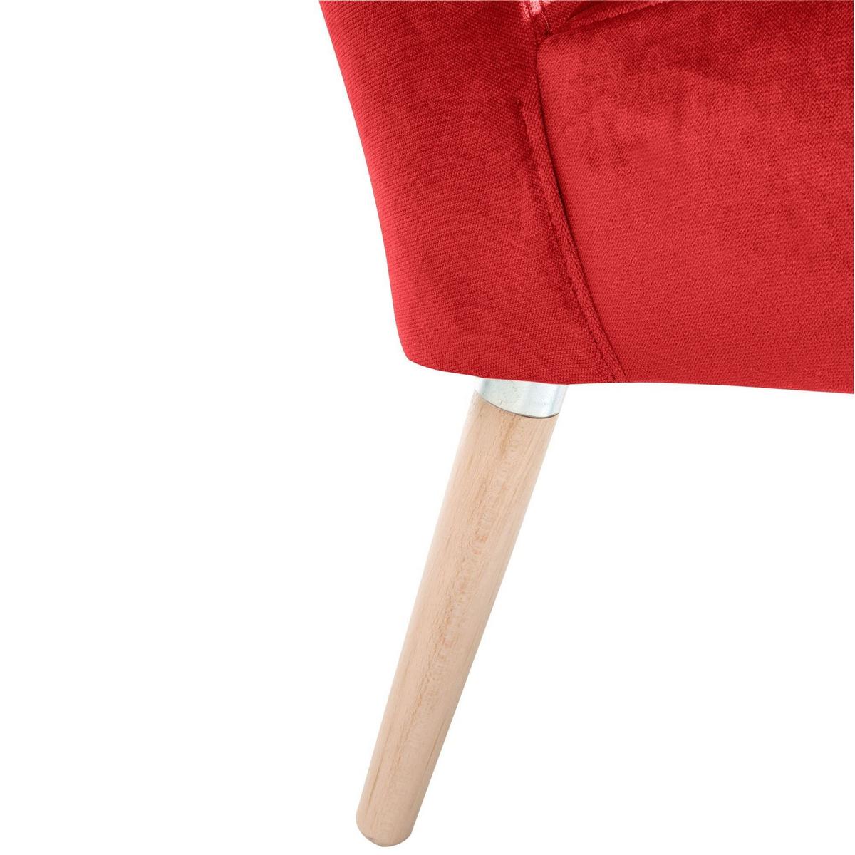 SESSEL Kassi Bezug Samtvelours Buche natur / rot - Rot, Kunststoff (69/80/68cm) - 58aufmkessel