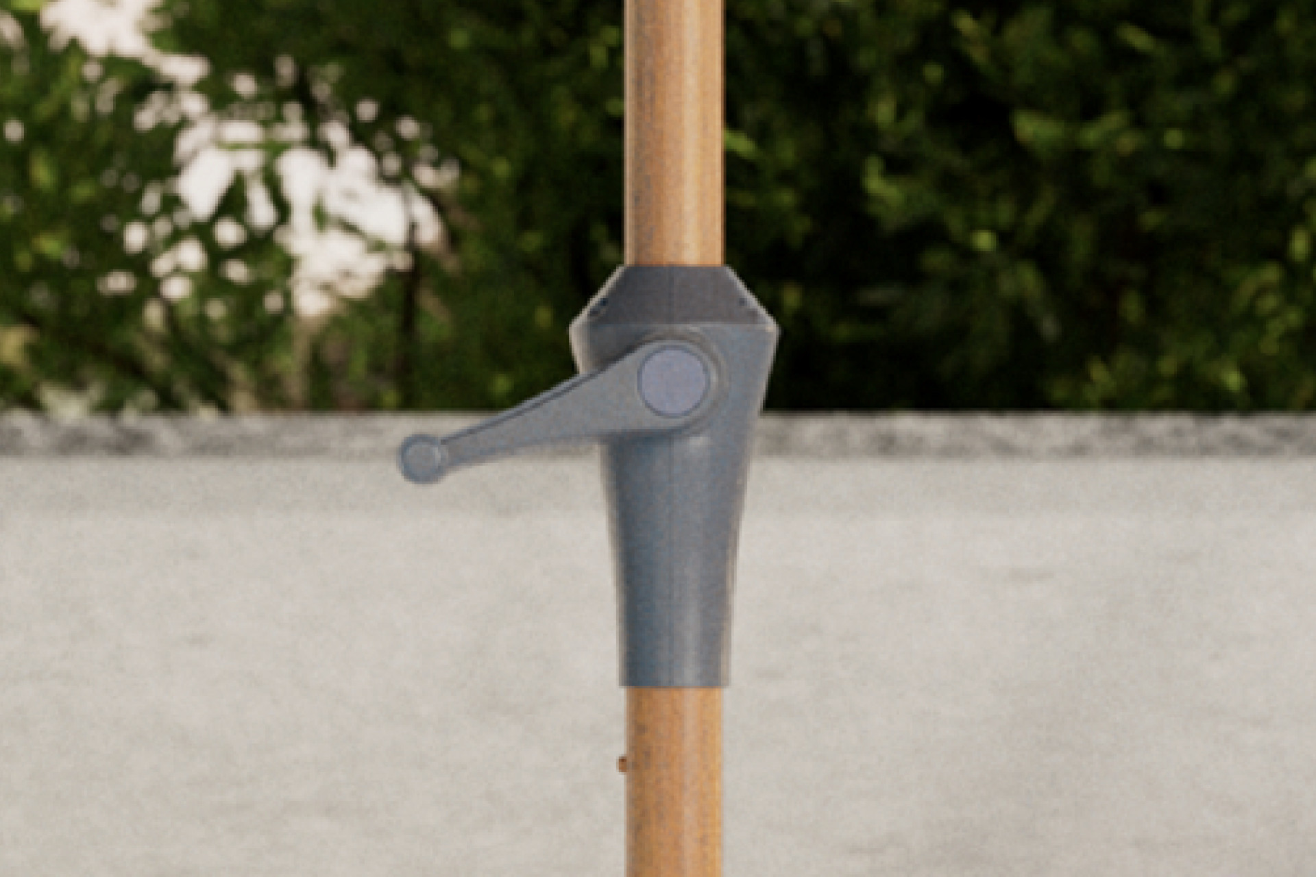 Sonnenschirm Anthrazit Naturfarben Gestell pulverbeschichtet Aluminium und Eisen Rohrdurchmesser ca. 38 mm Handkurbel