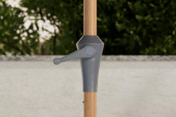 Sonnenschirm Anthrazit Naturfarben Gestell pulverbeschichtet Aluminium und Eisen Rohrdurchmesser ca. 38 mm Handkurbel
