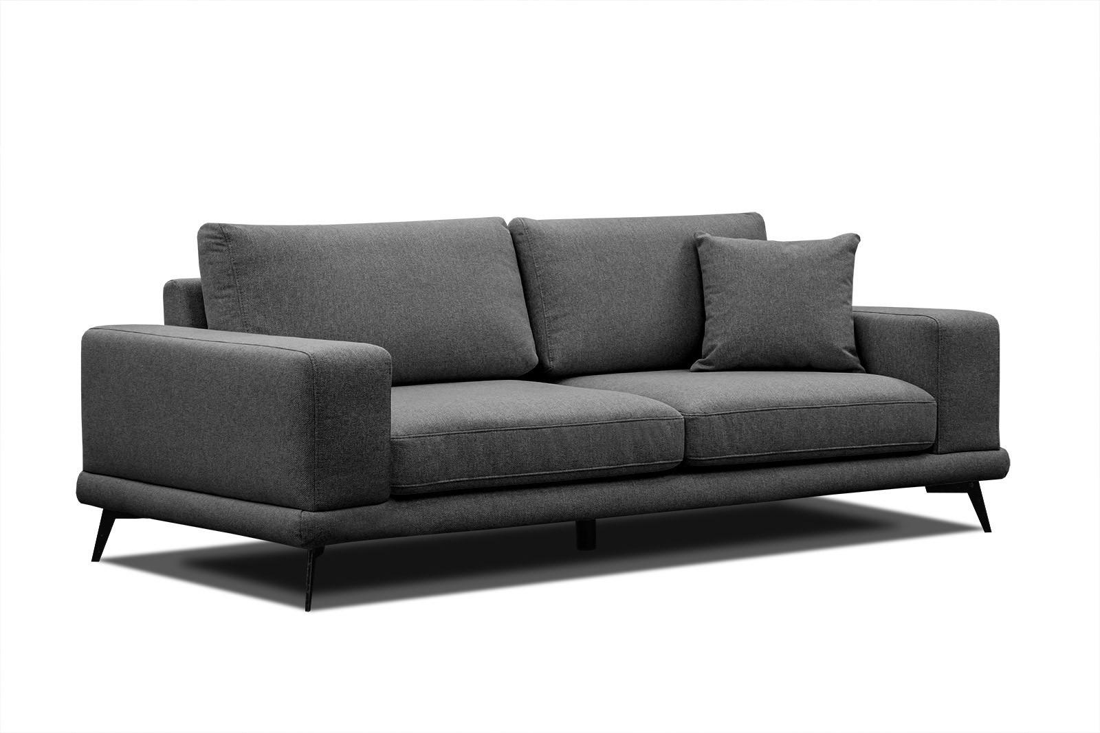 SOFA MEDIOLANE 3-Sitzer, schwarz - Schwarz, Holzwerkstoff/Textil (233/87/96cm) - Wozimo