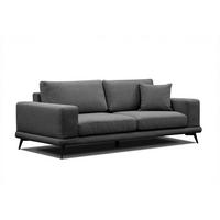 SOFA MEDIOLANE 3-Sitzer, schwarz - Schwarz, Holzwerkstoff/Textil (233/87/96cm) - Wozimo
