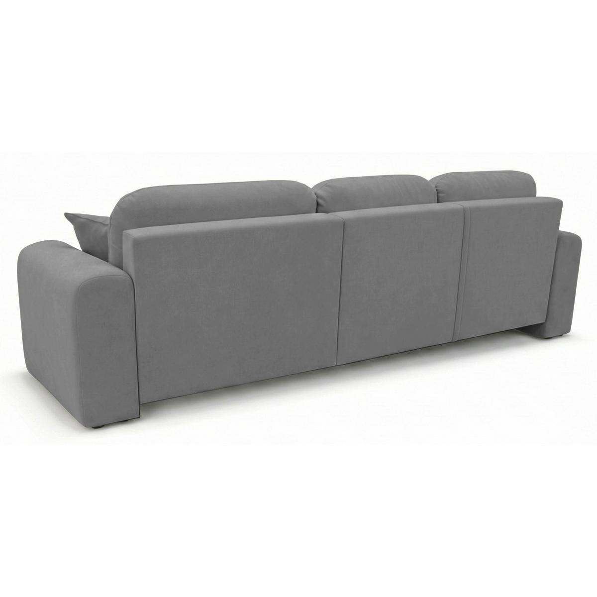 ECKSOFA Olido Grauer-Samt - Grau, Kunststoff/Textil (245/150cm) - Selsey