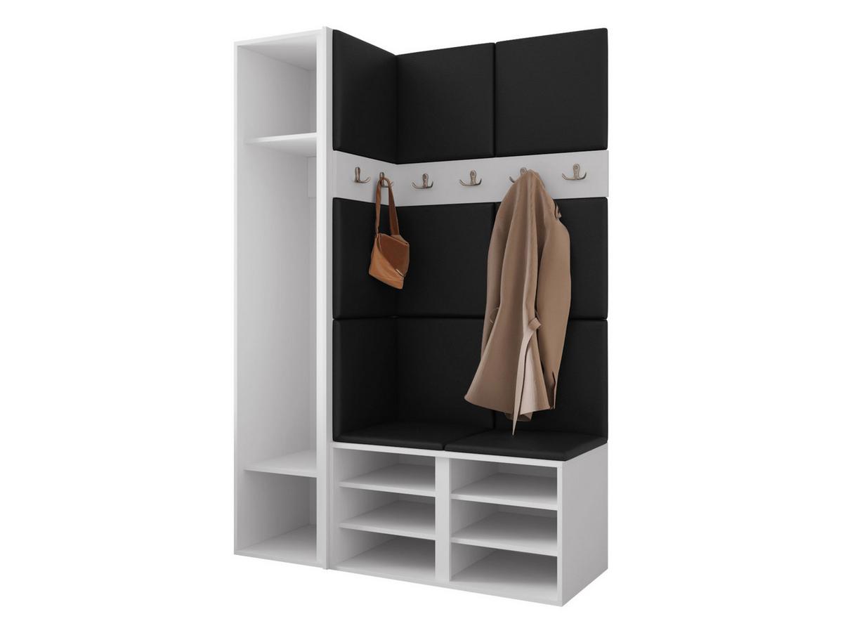 GARDEROBEN-SET Orion X - Nussbaumfarben/Weiß, Holzwerkstoff/Kunststoff (124/186/46cm) - MIRJAN24