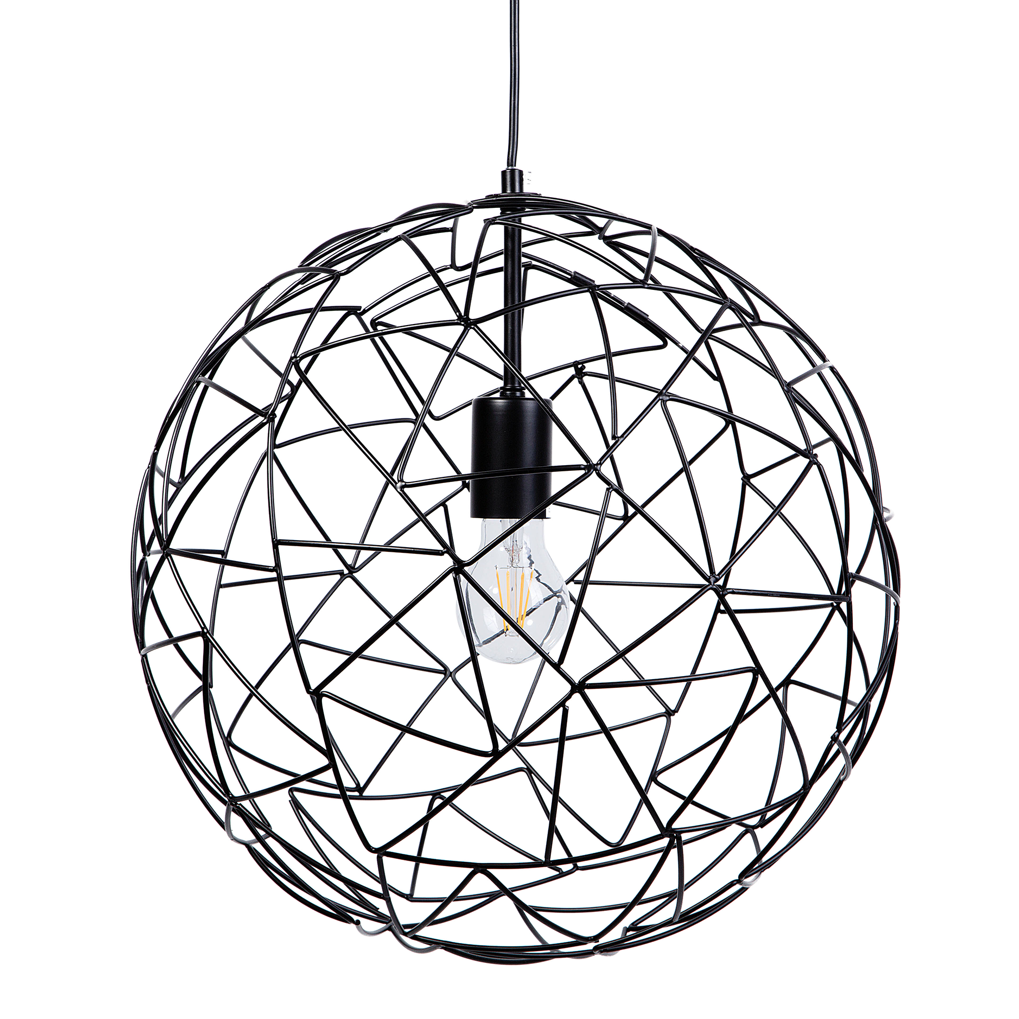 HÄNGELEUCHTE Lemme 40/40/131 cm - Schwarz, Metall (40/40/131cm) - Beliani