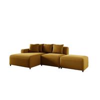 ECKSOFA Megan Xs In Stoff Salvador - Honig, Holzwerkstoff/Textil (304/165cm) - Fun Möbel
