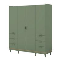 KLEIDERSCHRANK 4 Türen Sandy Grün - Grün, Holzwerkstoff (190/214.5/57.4cm) - Petits-meubles