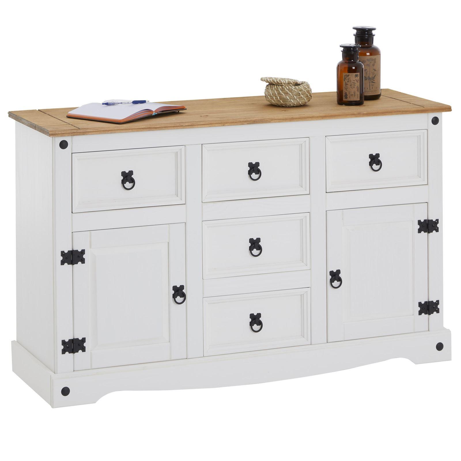SIDEBOARD CAMPO weiß/braun - Weiß/Braun, Holz (125/76/40cm) - CARO-Möbel