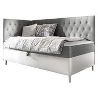 BOXBETT Filip Junior 3, Seite zum Öffnen des Bettkastens: Links - H3 - Weiß/Grau, Holz (90/200cm) - MIRJAN24