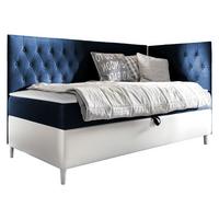 BOXBETT Filip Junior 3, Seite zum Öffnen des Bettkastens: Rechts - H3 - Blau/Weiß, Holz (100/200cm) - MIRJAN24