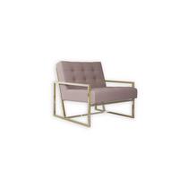 LOUNGESESSEL Duban Rosa Bouclé-Stoff - Pink/Goldfarben, Holz/Textil (84/81/89cm) - S-Style Möbel