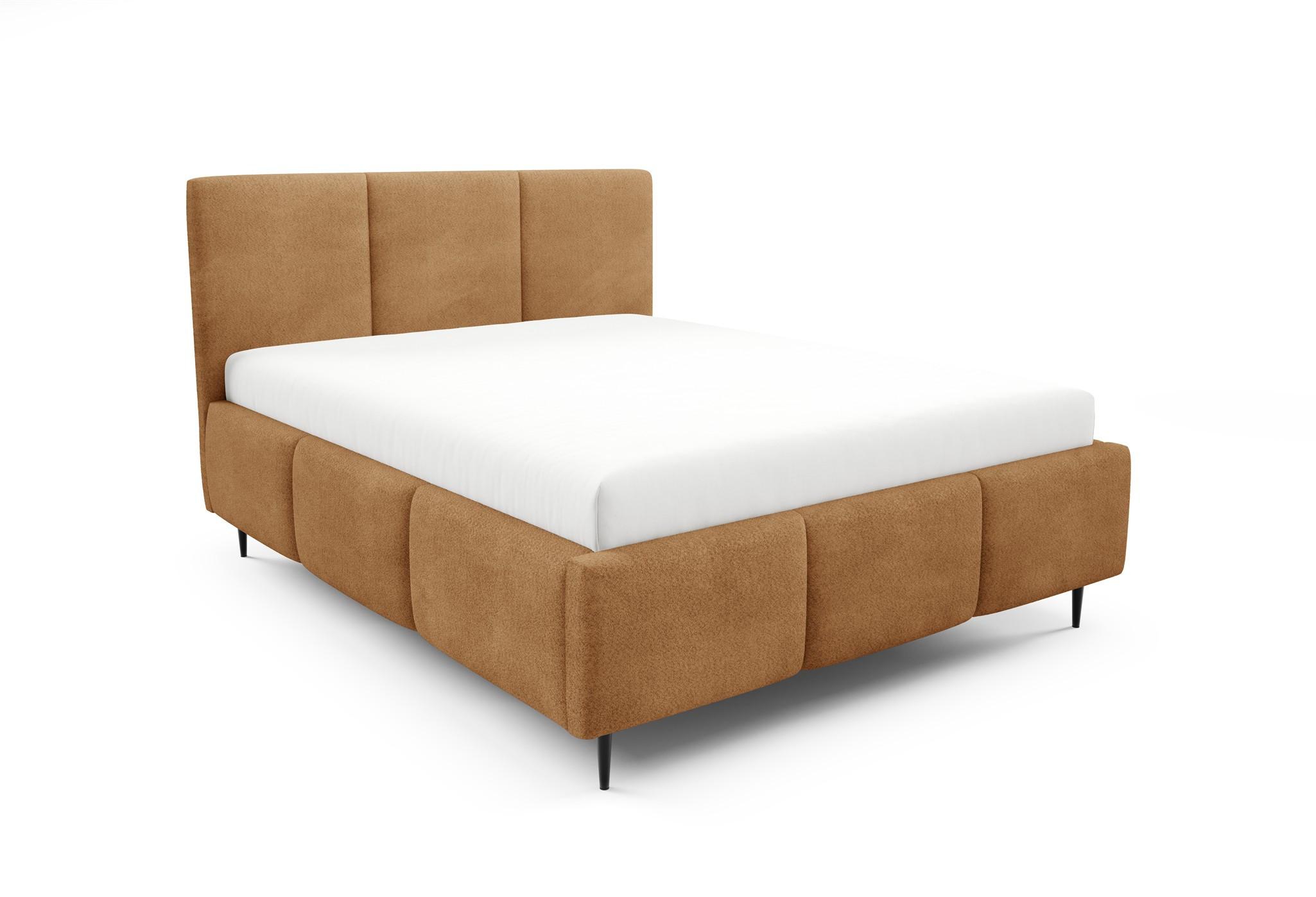 POLSTERBETT Miami Komplettset - Rotbraun, Holzwerkstoff/Textil (140/200cm) - Fun Möbel