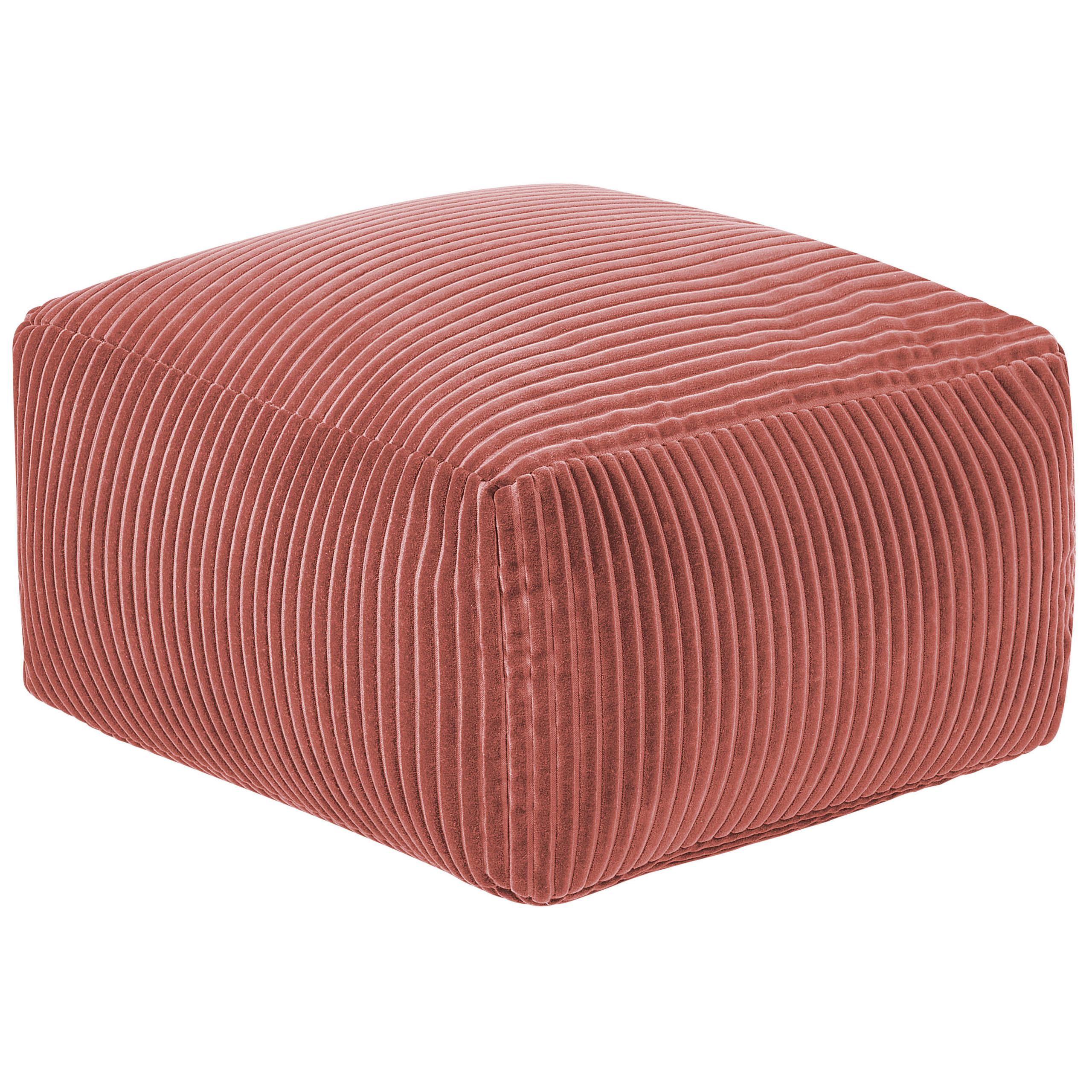 POUF Mukki 50/50/30 cm - Rot, Textil (50/30/50cm) - Beliani