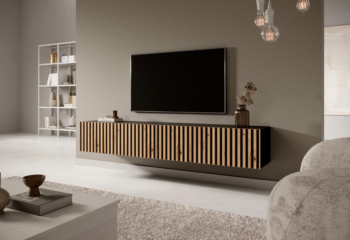 TV-HÄNGEBOARD Telire Schwarz / Eiche 175 cm - Schwarz/Eiche Artisan, Holzwerkstoff (175/30/31.6cm) - Selsey