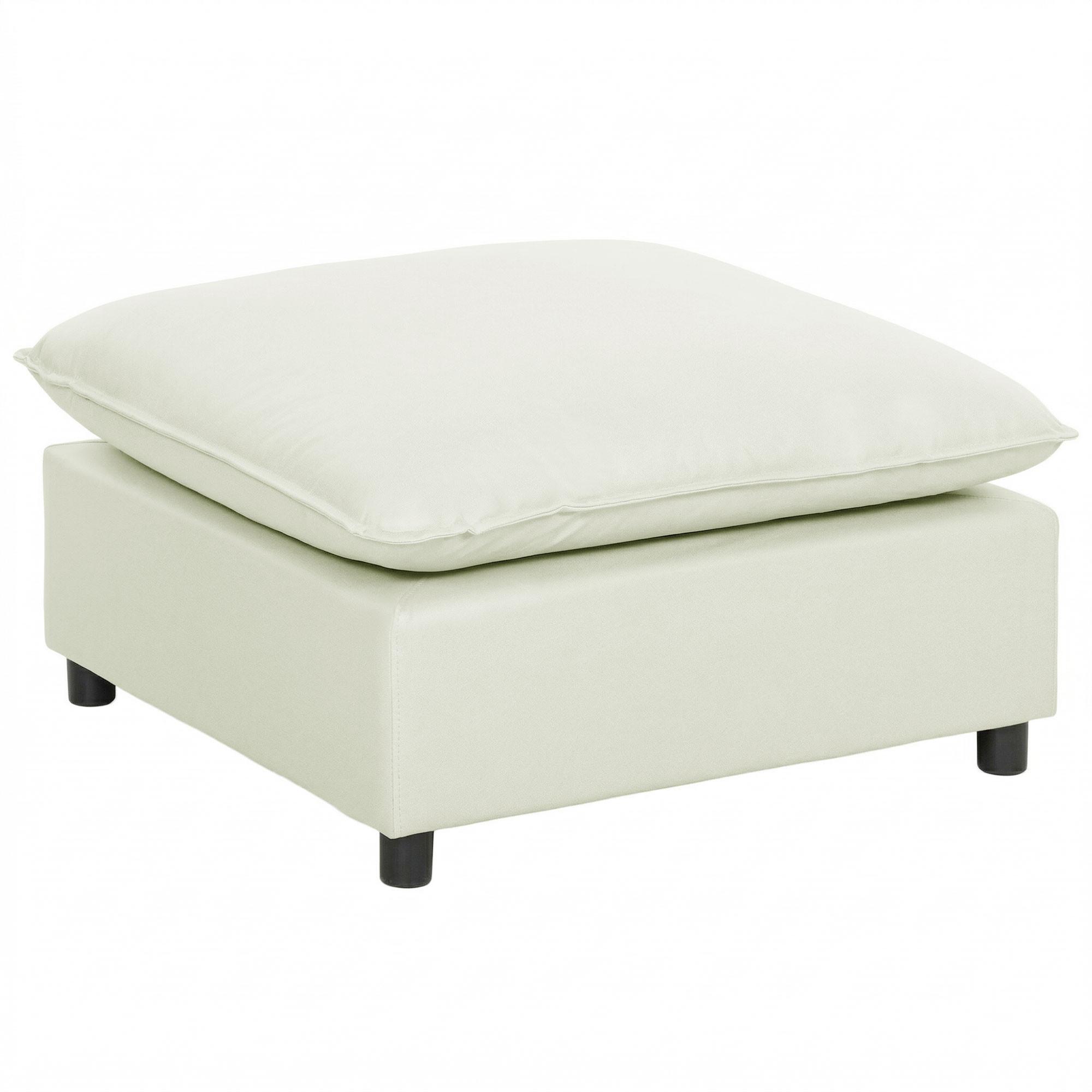 FUSSHOCKER Polyester Cremeweiß - Creme/Schwarz, Holzwerkstoff/Kunststoff (75/40/75cm) - HOMCOM