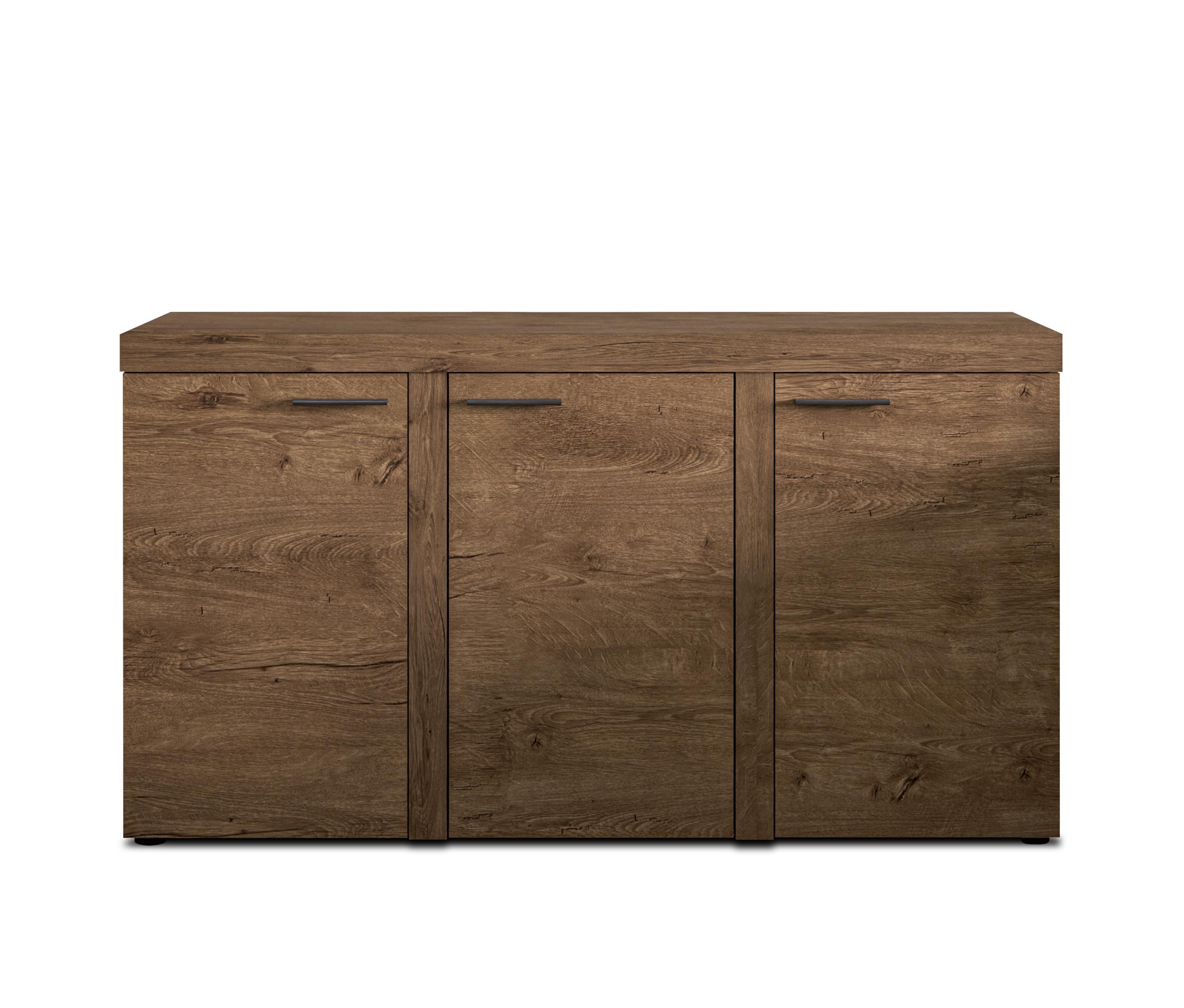 SIDEBOARD Spacoro 3D Eiche Lefkas 148,8/82/40,3 cm – Wohnzimmer Kommode Modern - Braun, Holzwerkstoff/Kunststoff (149/82/40cm) - AX Living