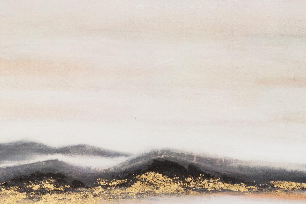 ACRYLBILD HANDGEMALT 100/75 cm - Beige/Schwarz, Holz/Textil (100/75cm) - KUNSTLOFT
