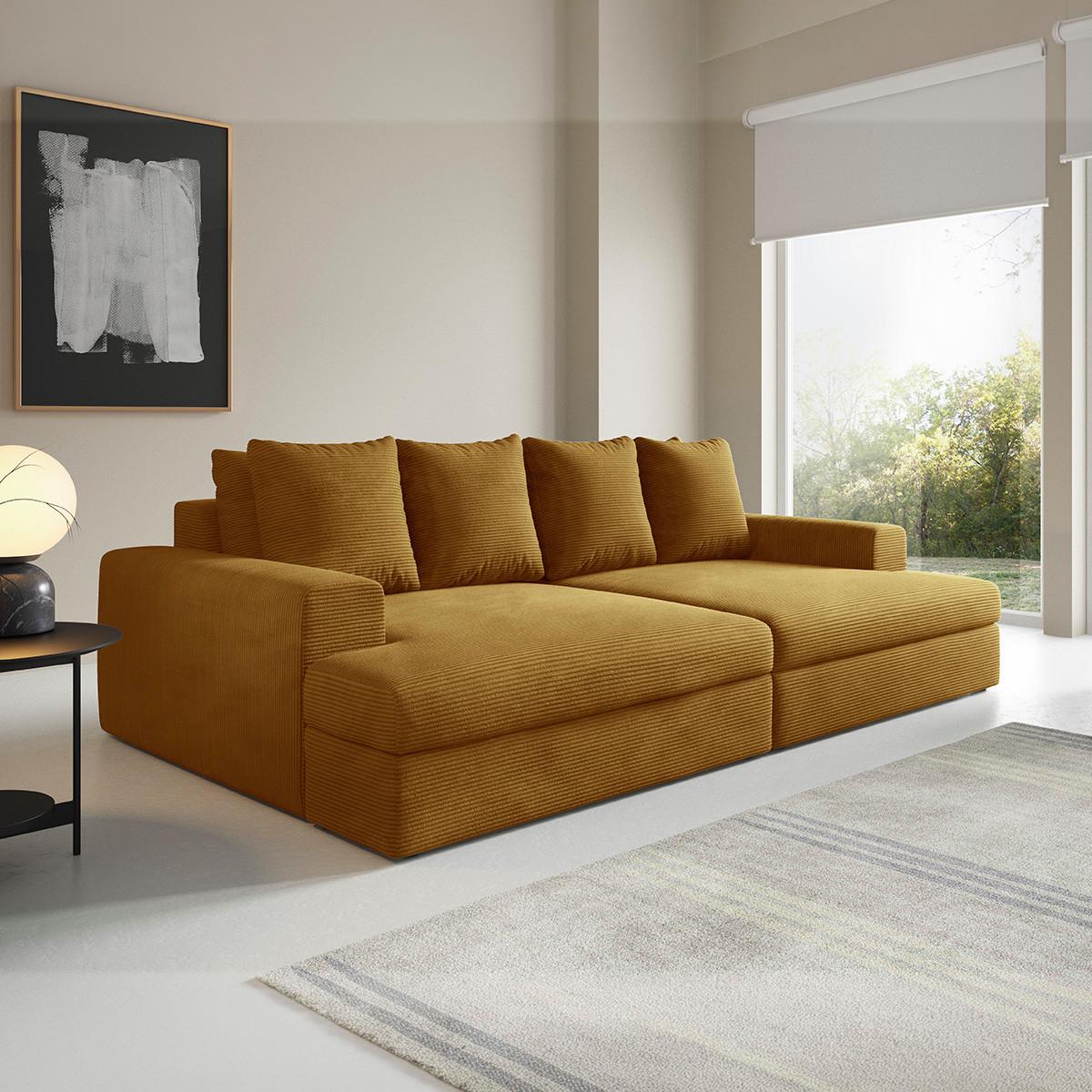 SOFA Paola 3 Sitzplätze Senfgelb - Gelb, Holz (272/86/167cm) - Petits-meubles