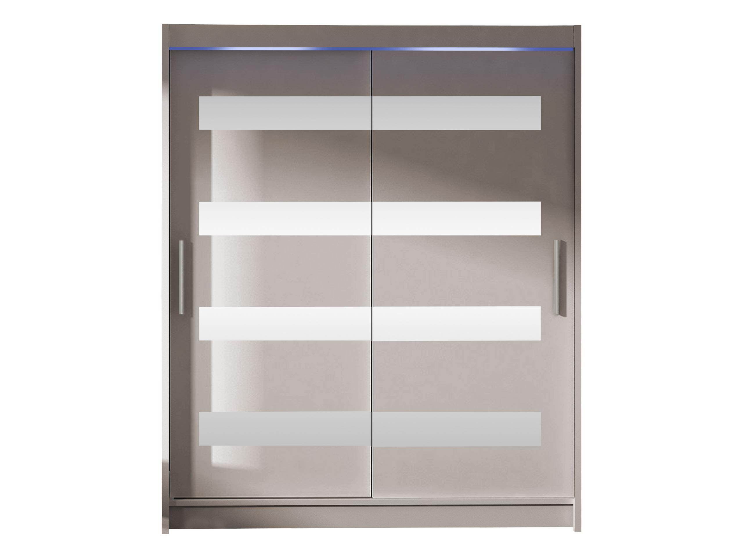 SCHWEBETÜRENSCHRANK Westa XIII, mit RGB LED Beleuchtung - Kaschmir/Silberfarben, Holzwerkstoff/Metall (150/200/58cm) - MIRJAN24