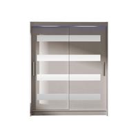 SCHWEBETÜRENSCHRANK Westa XIII, mit RGB LED Beleuchtung - Kaschmir/Silberfarben, Holzwerkstoff/Metall (150/200/58cm) - MIRJAN24