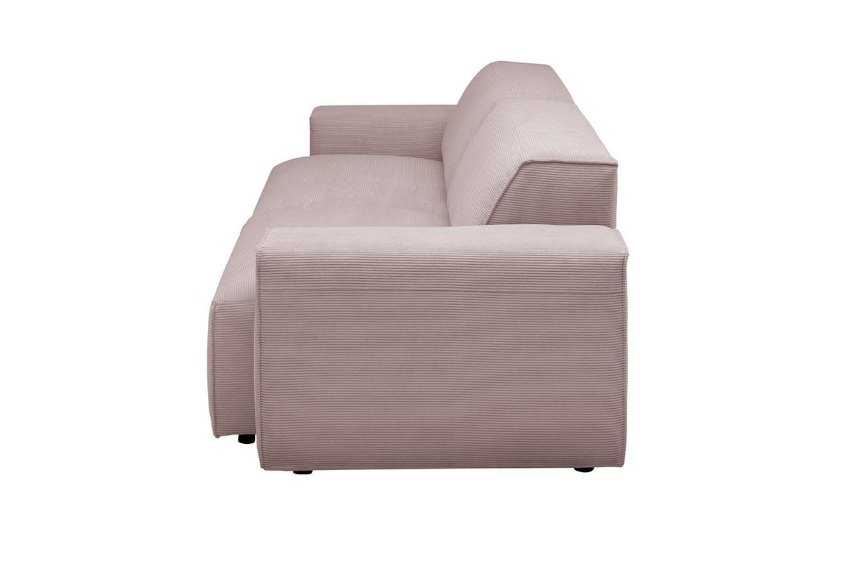 SOFA RANI Pink Cord - Schwarz/Rosa, Kunststoff/Textil (256/71/101cm) - KAWOLA