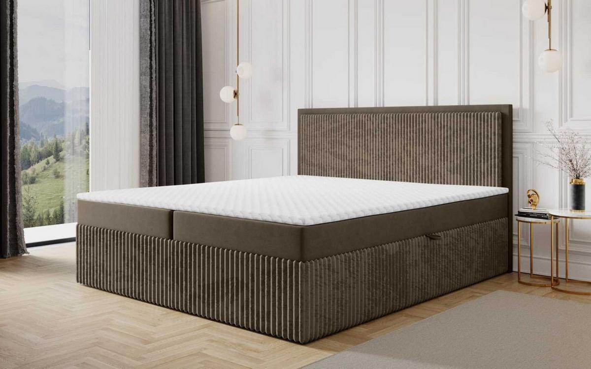 BOXBETT Hidis In In überlänge - Braun, Holzwerkstoff/Textil (180/220cm) - Fun Möbel