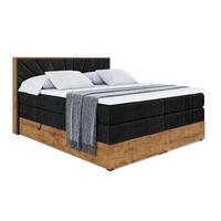 BOXSPRINGBETT mit Matratze H3|H4 und Lattenrost - LOLLI6 KING-120x200 - Schwarz Casablanca - Schwarz, Holzwerkstoff (120/200cm) - ALTDECOR