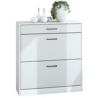 SCHUHSCHRANK Elvas Front in Weiß matt - Weiß, Holzwerkstoff (89/95.5/27cm) - Vladon