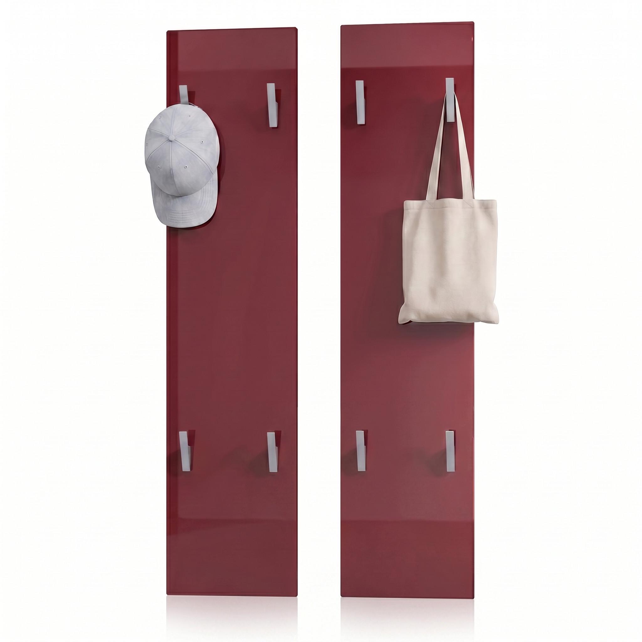 GARDEROBENPANEEL Wandpaneel Bordeaux Hochglanz - Bordeaux, Holzwerkstoff (120/28/2cm) - Vladon
