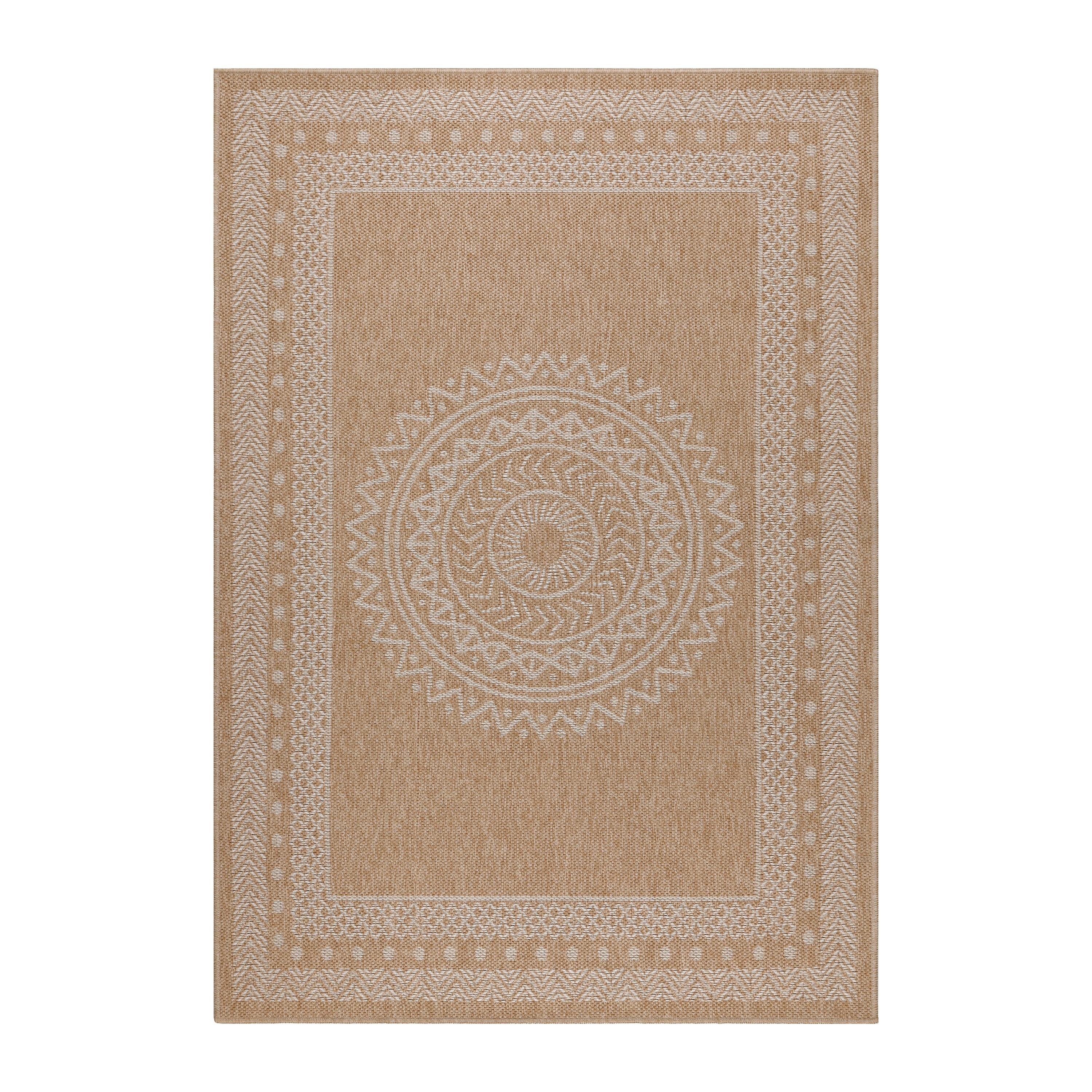 TEPPICH Outdoor KASBERG in Beige, im Vintage-Stil, aus Polypropylen, 120 x 170 cm - Beige, Textil (120/170cm) - KADIMA DESIGN