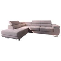 ECKSOFA APIRO L-S Lila Kordstoff mit Schlaffunktion - Lila/Silberfarben, Holz/Textil (276/202cm) - MASSENO